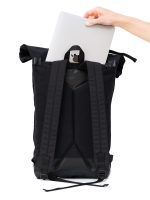 Urban rolltop backpack with a back pocket suitable for a MacBook 13'' with a stylish combination of cotton and leather.