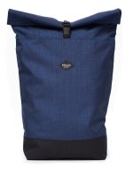 The sporty navy and black Rolltop Braasi backpack made from Cordura