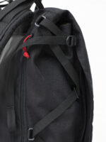 A close-up of the spacious laptop pocket of Braasis black Klopista backpack