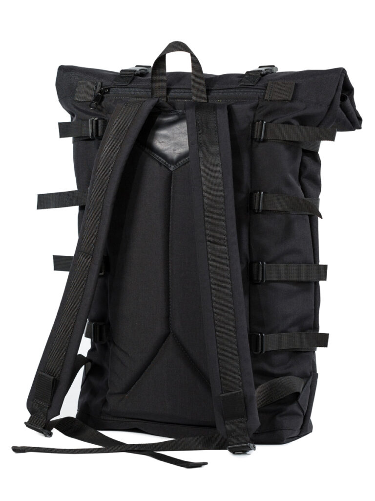 Braasi Webbing water resistant backpack in black color with black webbing