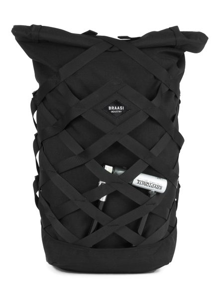 Braasi Wicker black- durable waterproof backpack with external net