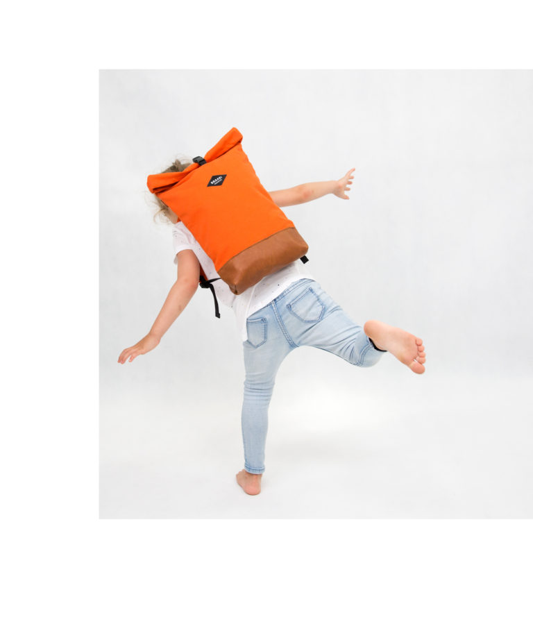 Braasi FOXY baby - urban orange water resistant backpack for kids