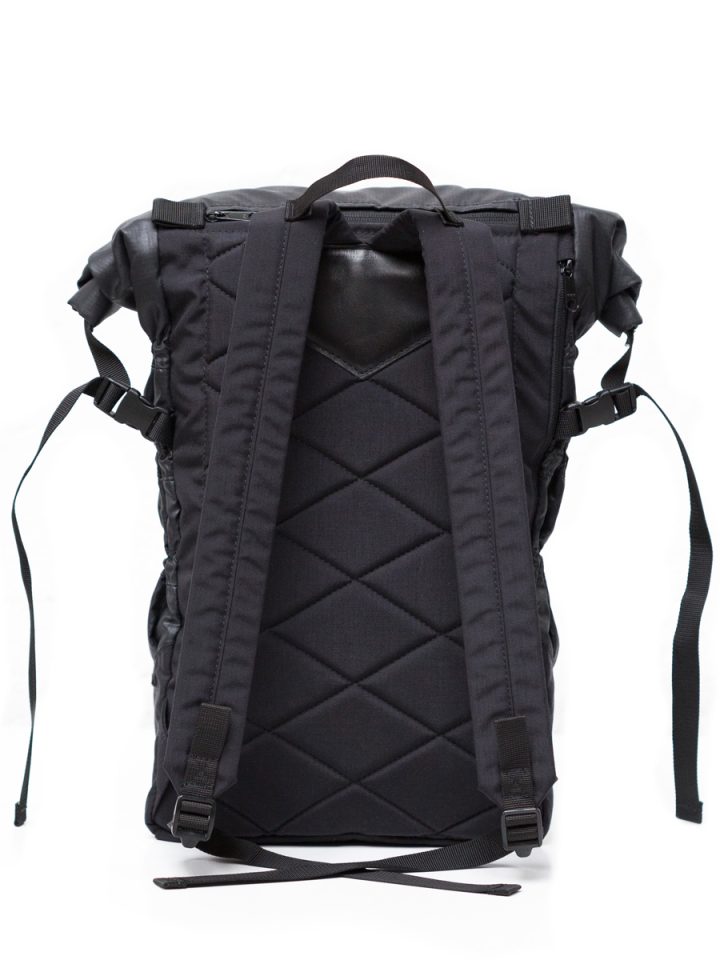 The backside of Braasis Mika backpack with comfortable shoulder straps and back padding