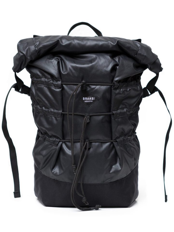 Braasi Mika black backpack made from soft sackcloth with strings