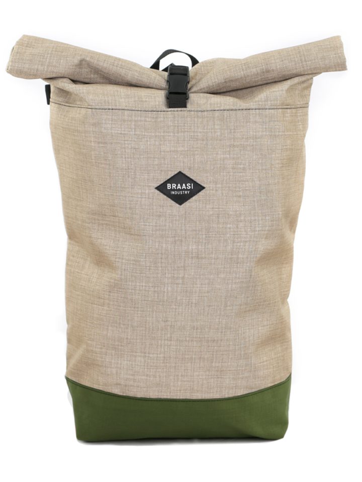 The stylish desert and khaki coloured Rolltop Cordura Braasi backpack