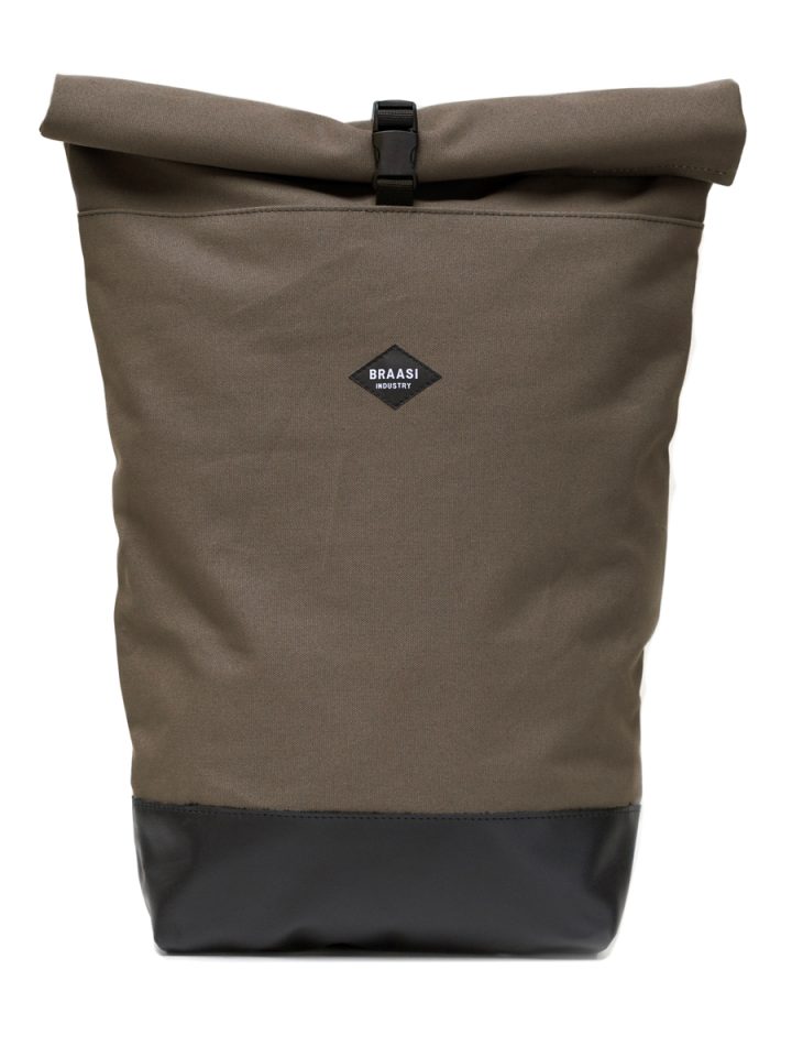 The Rolltop Canvas Braasi backpack in light brown