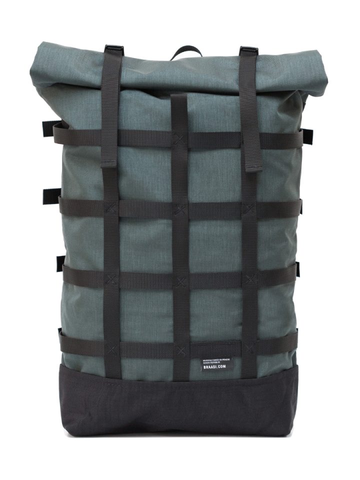 Braasi Webbing water resistant backpack in dark grey color with black webbing