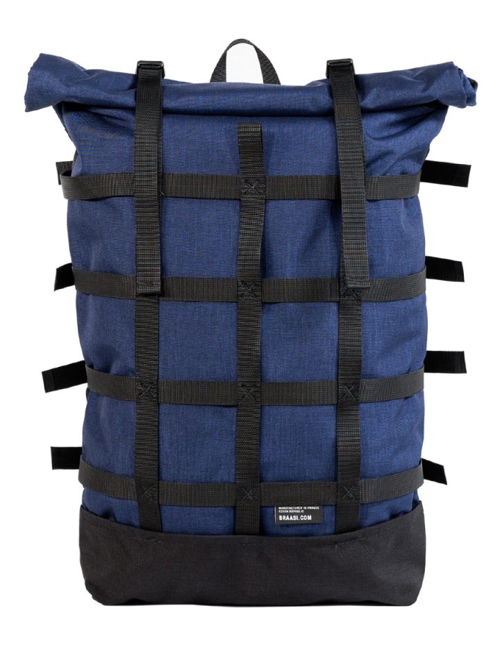 Braasi Webbing water resistant backpack in navy color with black webbing