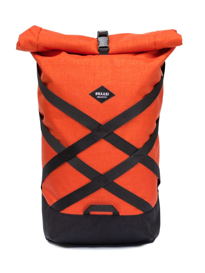 Braasi Henry Orange urban backpack with outside net